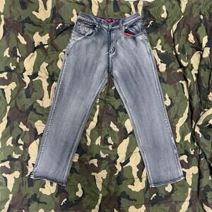 Vintage  blue/gray paint print mens jeans